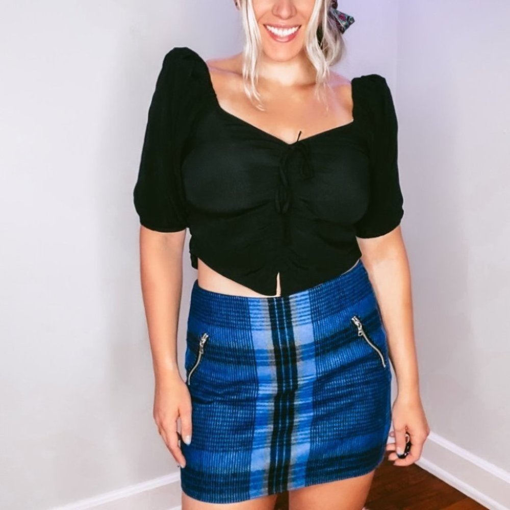 Gap vintage plaid wool mini skirt size 6
